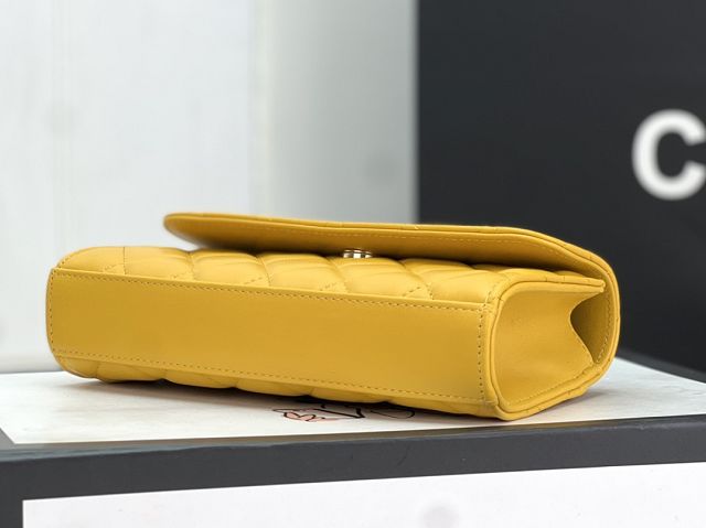 CC original lambskin flap phone holder with chain AP3513 yellow