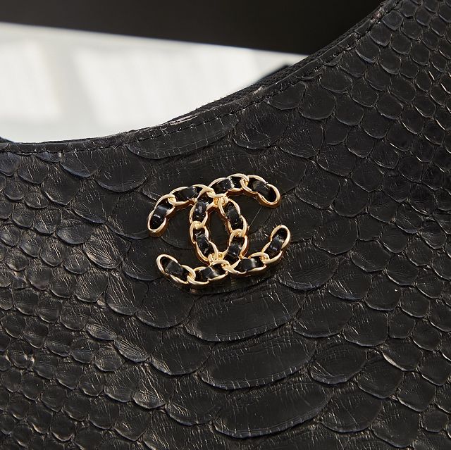 CC original python leather small shoulder bag AS4188 black