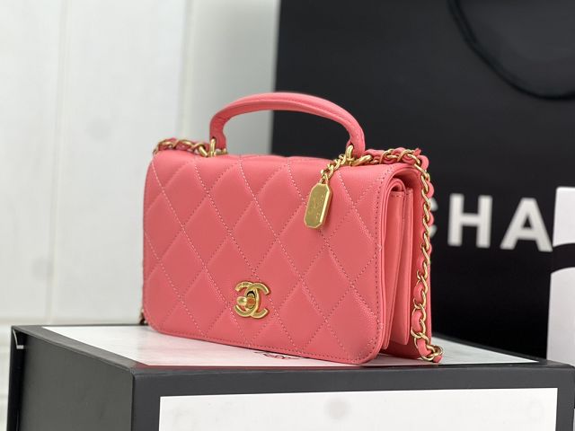 2024 CC original grained calfskin mini flap bag AS4284 pink