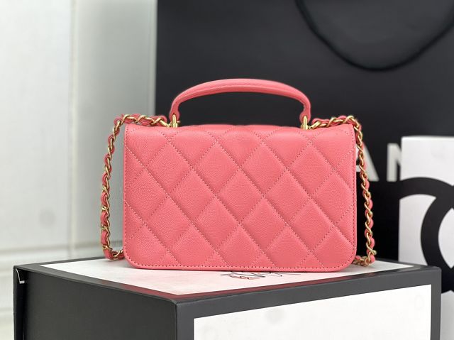 2024 CC original grained calfskin mini flap bag AS4284 pink