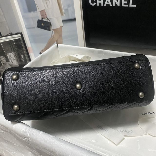 2024 CC original grained calfskin top handle bag AS3034 black