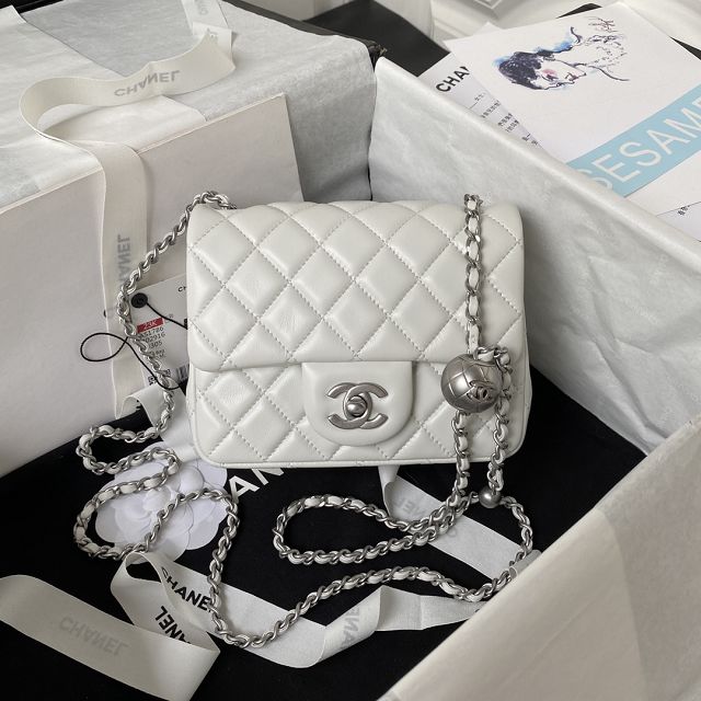 2024 CC original lambskin small flap bag AS1786 white