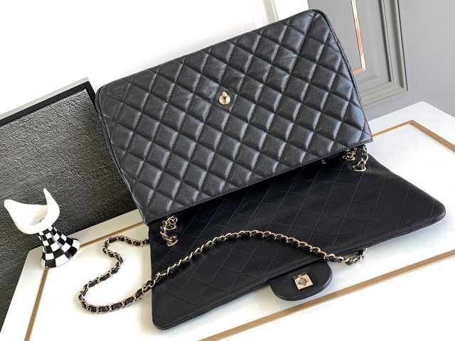 2024 CC original grained calfskin maxi flap bag AS4661 black