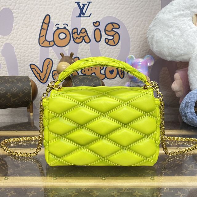 2024 Louis vuitton original lambskin GO-14 medium handbag M22891 lemon