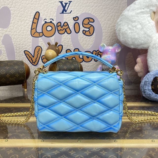 2024 Louis vuitton original lambskin GO-14 medium handbag M24185 blue