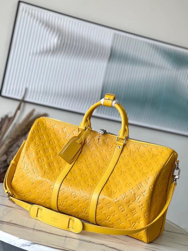 Louis vuitton original calfskin keepall 50 M23748 yellow