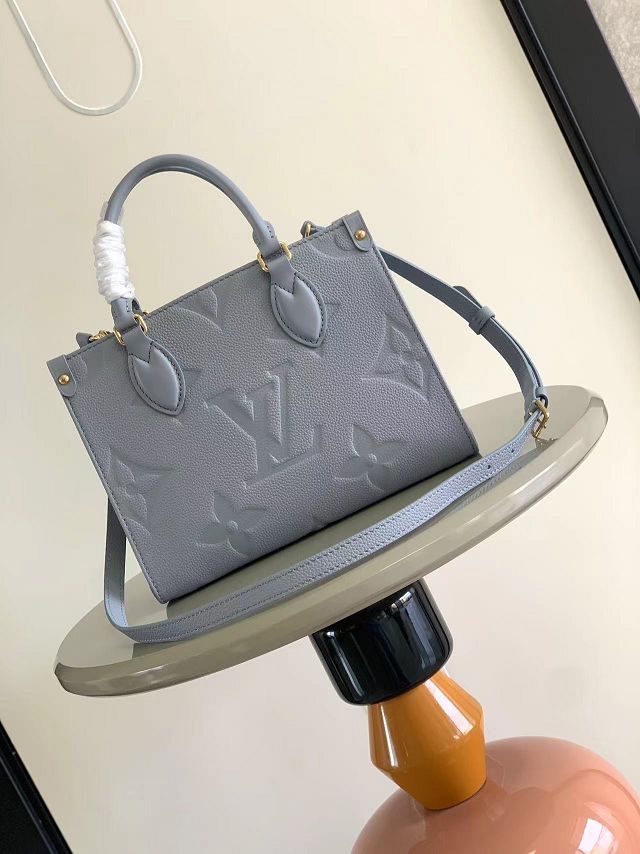 Louis vuitton original calfskin onthego pm M45653 light blue