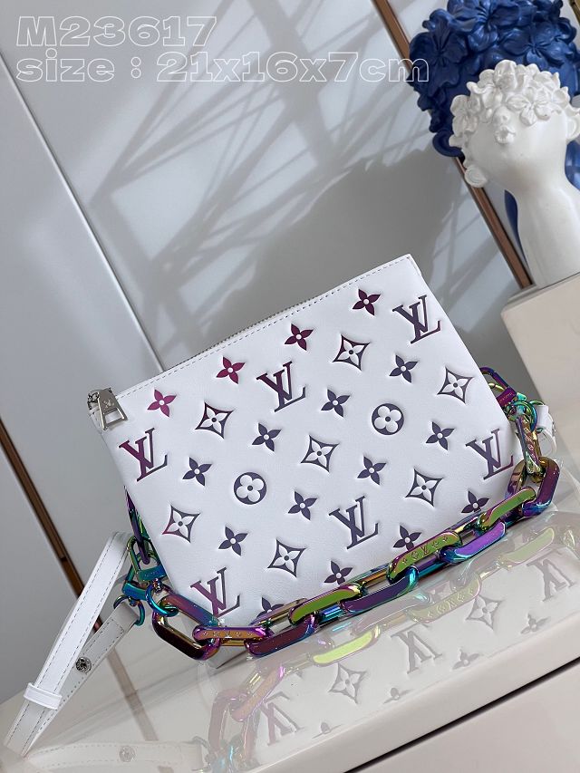 Louis vuitton original lambskin coussin BB bag M23617 white