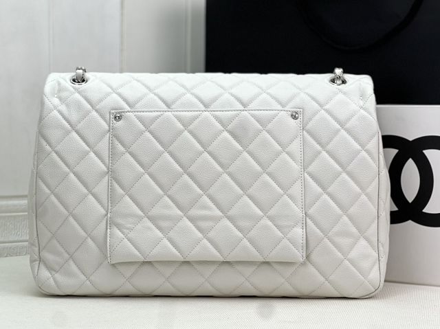 CC original grained calfskin maxi flap bag AS4661 white