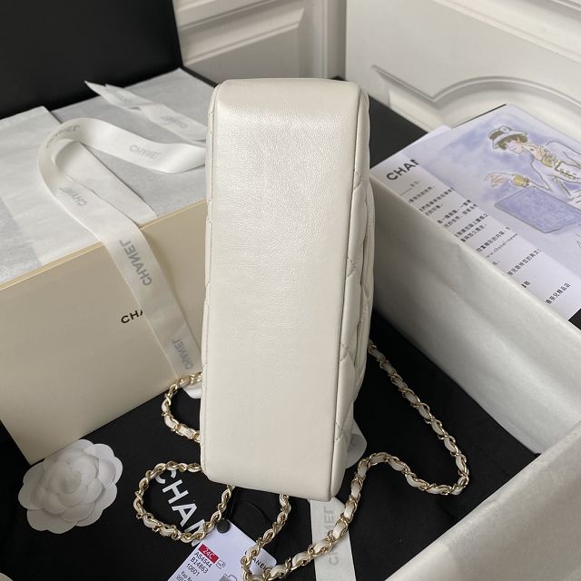 2024 CC original lambskin top handle flap bag AS4544 white