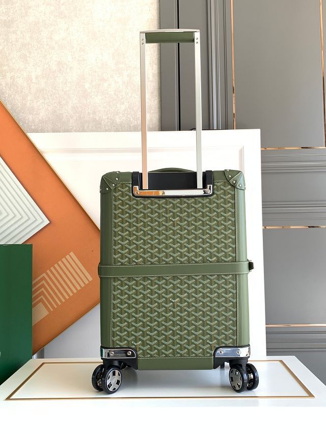 Goyard handmade original canvas&calfskin bourget trolley case GY0033 khaki green