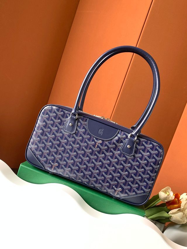 Goyard original canvas baguette bag GY0100 navy blue