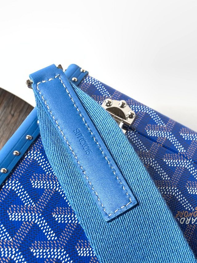 Goyard original canvas cassette trunk bag GY0102 blue