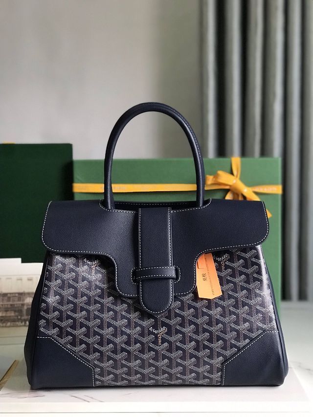 Goyard original canvas saigon tote bag GY0106 navy blue