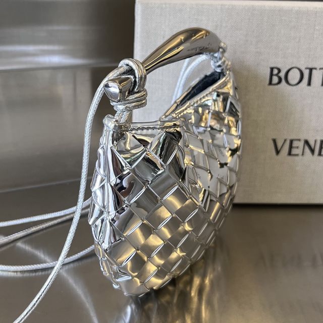 BV original patent calfskin mini sardine bag 744267 silver