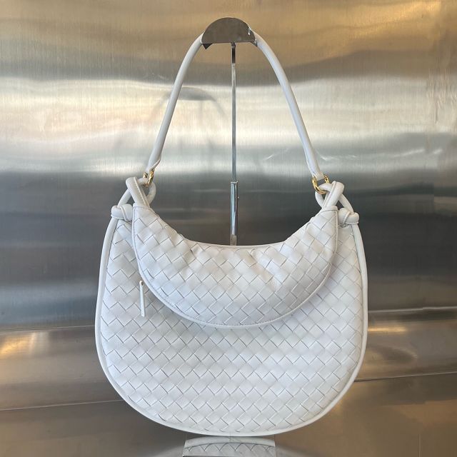 BV original lambskin large gemelli shoulder bag 764053 white