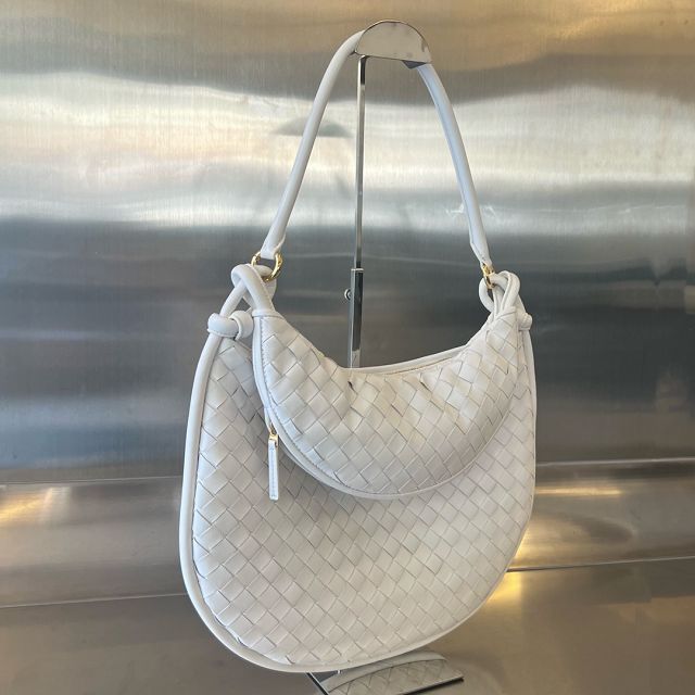 BV original lambskin large gemelli shoulder bag 764053 white