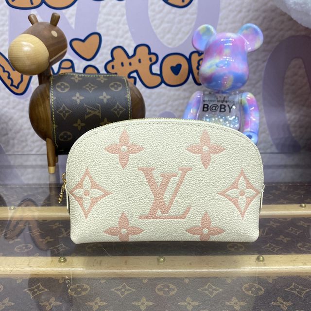 Louis vuitton original calfskin cosmetic pouch M45951 white&chamallow