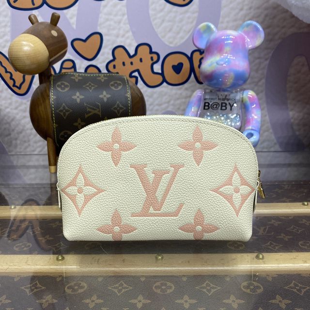 Louis vuitton original calfskin cosmetic pouch M45951 white&chamallow