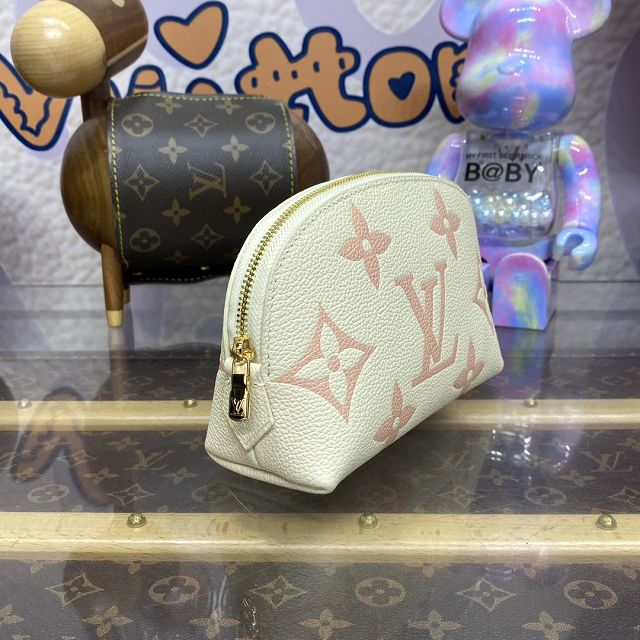 Louis vuitton original calfskin cosmetic pouch M45951 white&chamallow