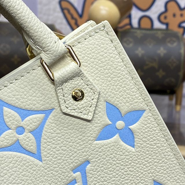 Louis vuitton original calfskin petit sac plat bag m81417 white&blue