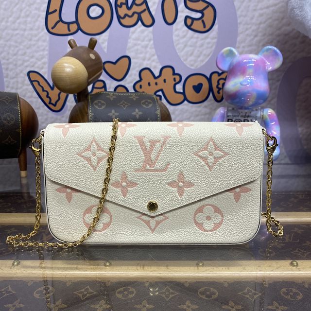 Louis vuitton original calfskin pochette felicie M81759 white&chamallow