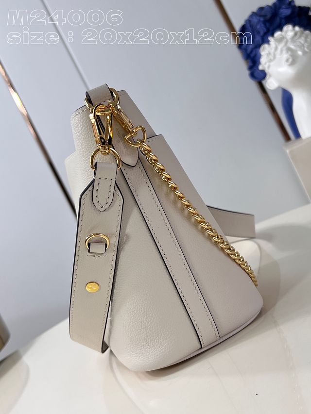 Louis vuitton original calfskin lock&walk handbag M24638 white