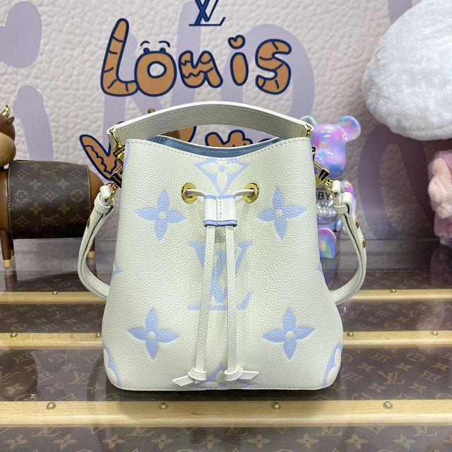 Louis vuitton original calfskin neonoe BB bucket M24048 white&blue