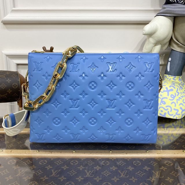 Louis vuitton original lambskin coussin mm bag M21650 blue