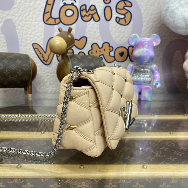 2024 Louis vuitton original lambskin pico GO-14 small handbag M24246 beige