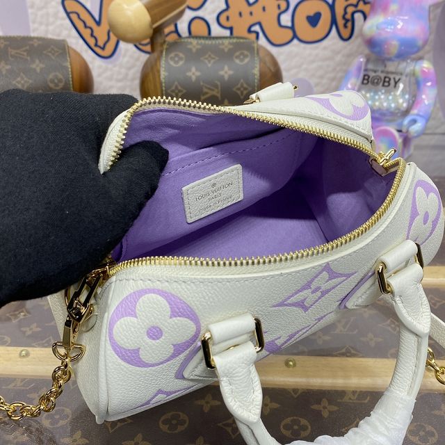 Louis vuitton original calfskin speedy 20 M46397 white&purple