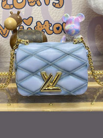 Louis vuitton original lambskin pico GO-14 small handbag M83071 blue