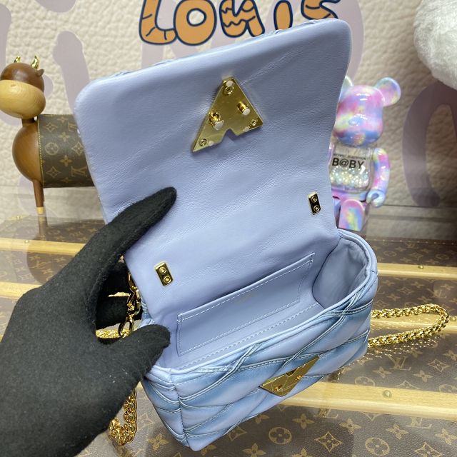 Louis vuitton original lambskin pico GO-14 small handbag M83071 blue