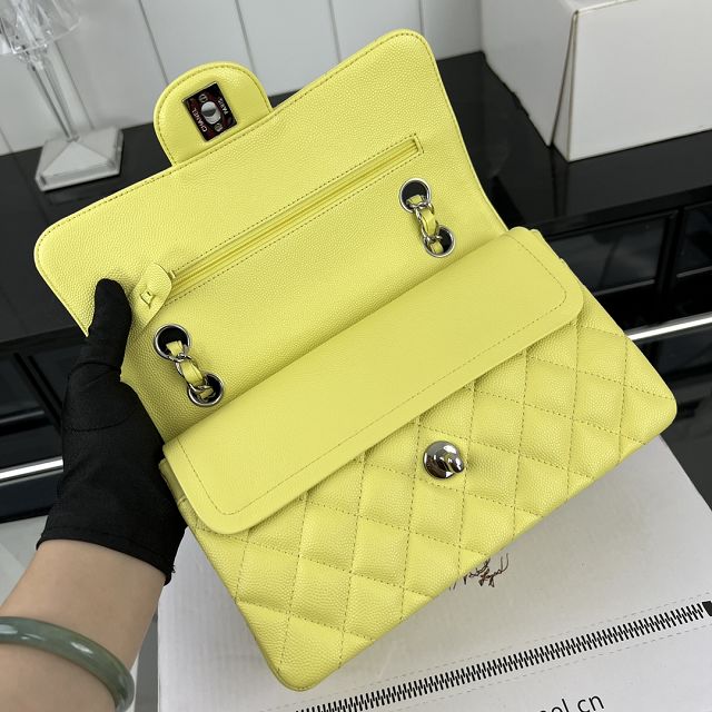 CC original grained calfskin small flap bag A01113 yellow