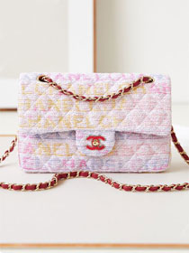 CC original tweed small flap bag A01113 pink