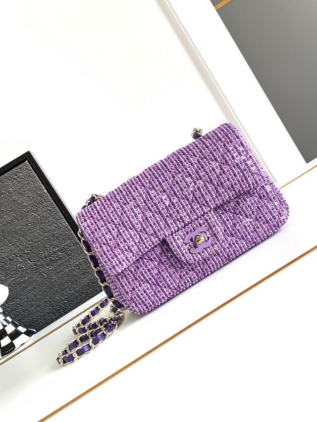 CC original tweed mini flap bag A69900 purple