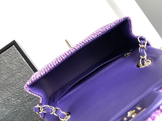 CC original tweed mini flap bag A69900 purple