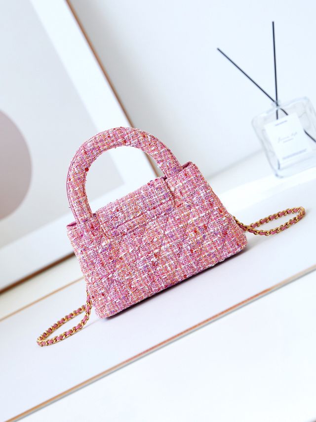 2024 CC original tweed mini shopping bag AS4416 pink