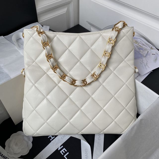 2024 CC original lambskin small hobo bag AS4754 white