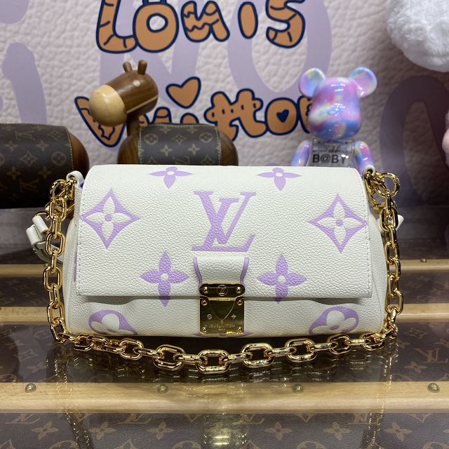 Louis vuitton original calfskin favorite bag M45836 white&purple