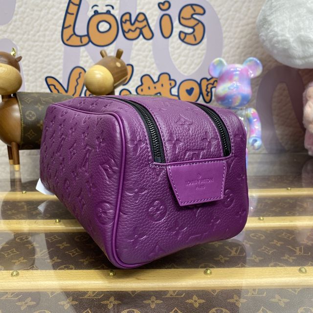 Louis vuitton original calfskin locker dopp kit M82576 purple
