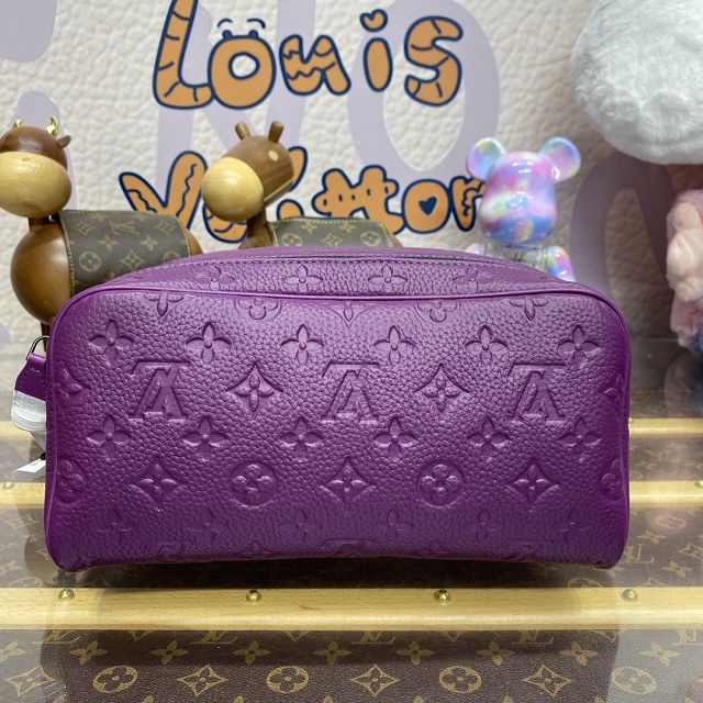 Louis vuitton original calfskin locker dopp kit M82576 purple