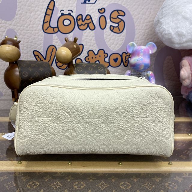 Louis vuitton original calfskin locker dopp kit M82576 white