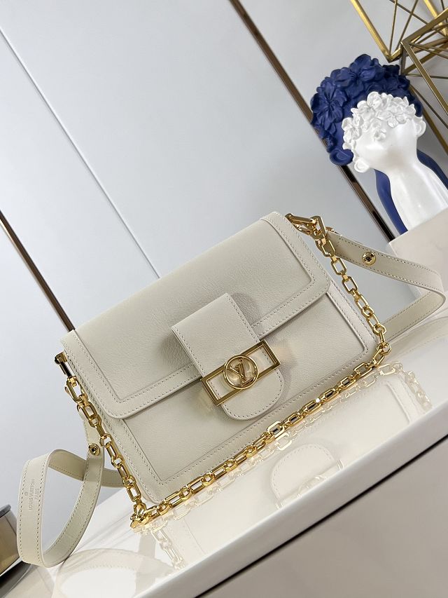 Louis vuitton original calfskin dauphine soft MM M25050 white