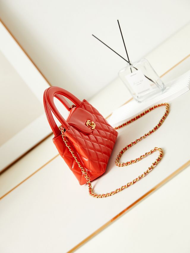 2024 CC original calfskin mini shopping bag AS4416 red