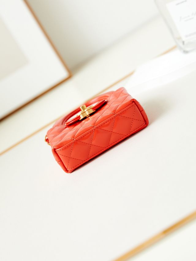 CC original aged calfskin clutch with chain AP3435 red