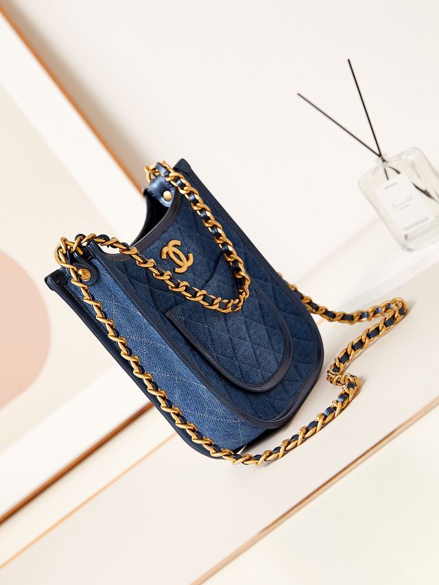 2024 CC original denim hobo handbag AS4532 blue