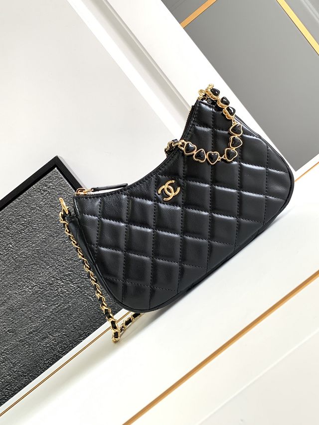 2024 CC original lambskin mini hobo bag AS6452 black