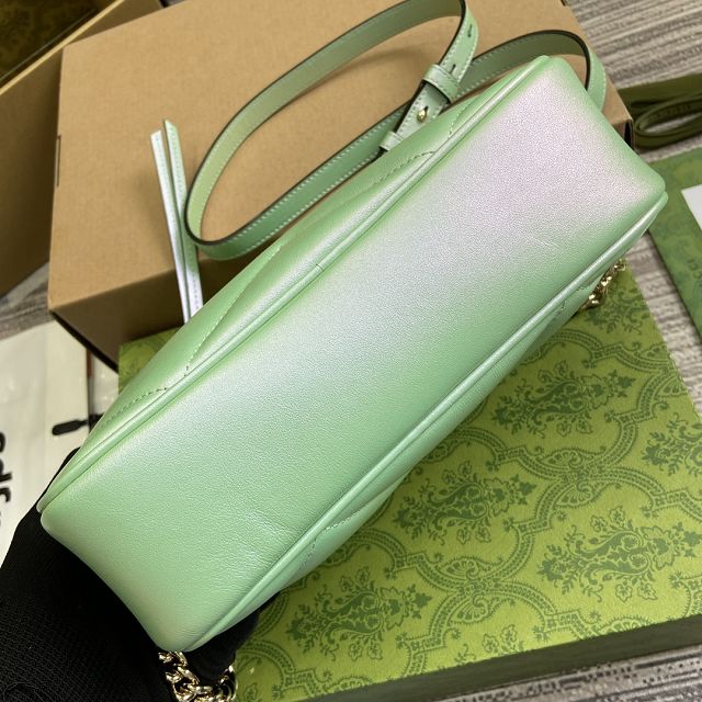 GG original iridescent calfskin small shoulder bag 447632 green