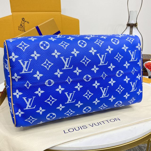 Louis vuitton original soft calfskin speedy P9 40 M24418 blue